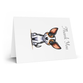 DistinctInk Greeting Card/Note Card -Rat Terrier Cartoon Birthday - PACK of 3