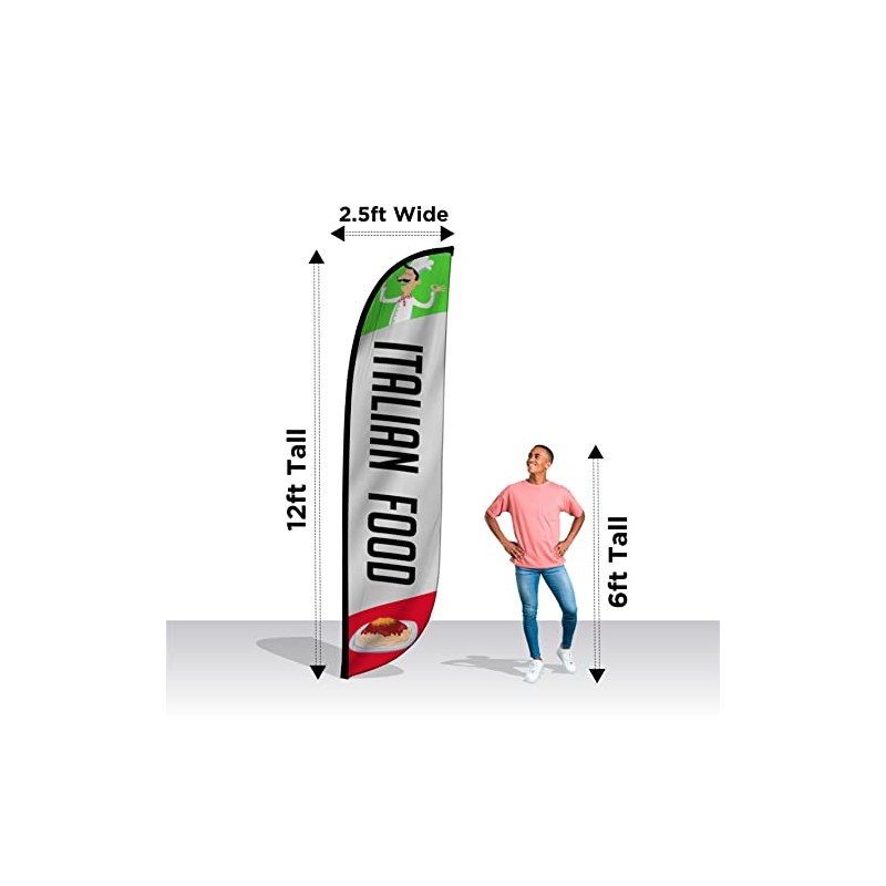 LookOurWay Feather Flag Banner - 12 Feet Tall Advertising Flags