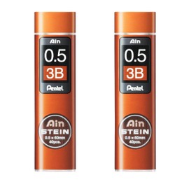 Pentel Ain Stein Mechanical Refill Leads - Pack of 2 Tubes (0.5mm 3B)