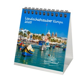 Landscape Magic Europe Calendar for 2025 Format 10 cm x 10 cm Landscapes and European Countries – Gift Set Contents: 1 x Calendar, 1 x Christmas Pendant, 1 x Greeting Tag (Total 3 Pieces)