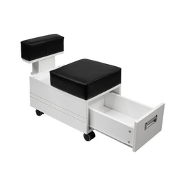 ALERAII Pedicure Cart with Footrest Pedi Trolley Nail Salon Furniture & Equipment, White