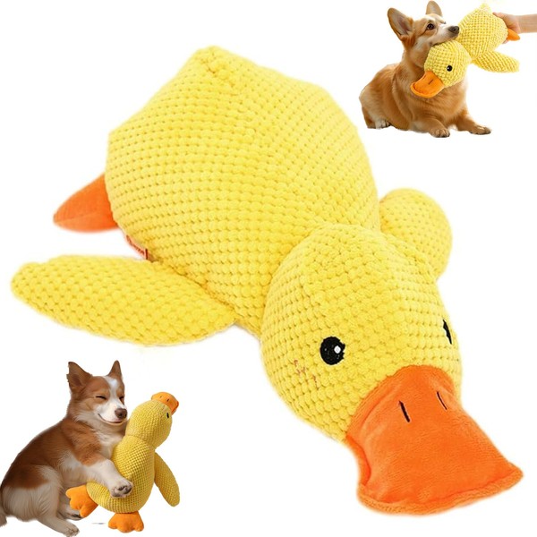 Dog Calming Duck，2025 New Calming Dog Toy, Plush Knitted Yellow