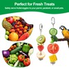 2 Pcs Bird Cage Food Holder Stainless Steel Parrot Fruit