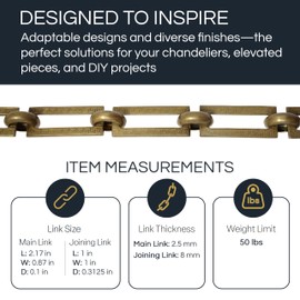 RCH Hardware CH-18-BRZ Brass Chandelier Chain, Bronze (1 Foot)