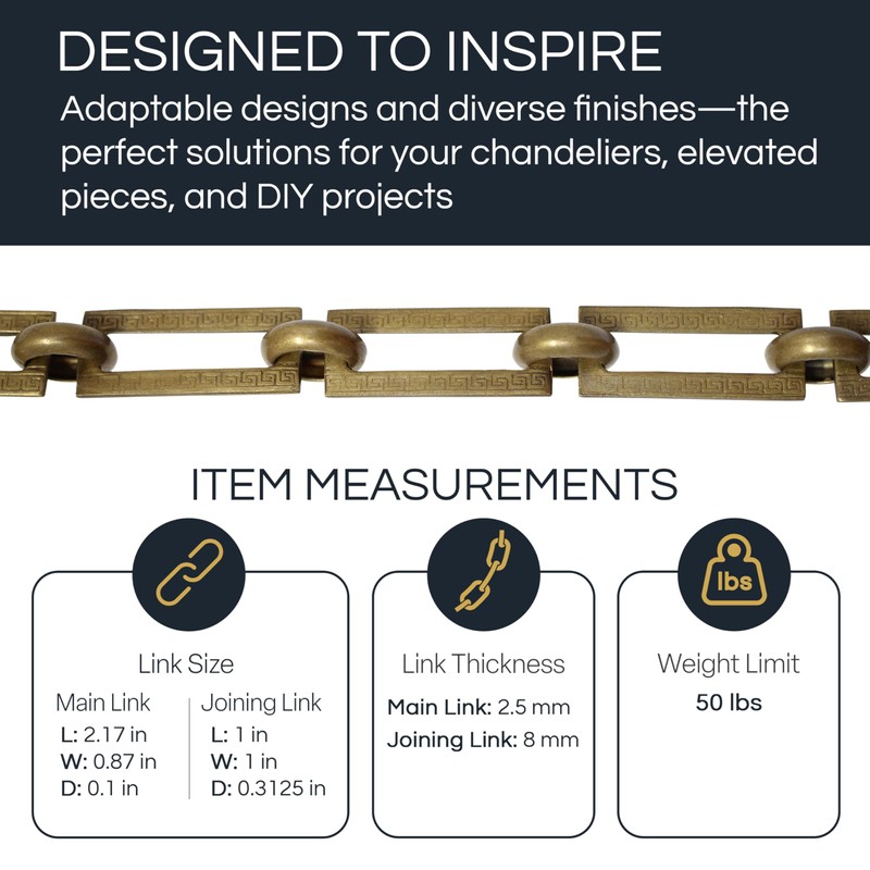 RCH Hardware CH-18-BRZ Brass Chandelier Chain, Bronze (1 Foot)