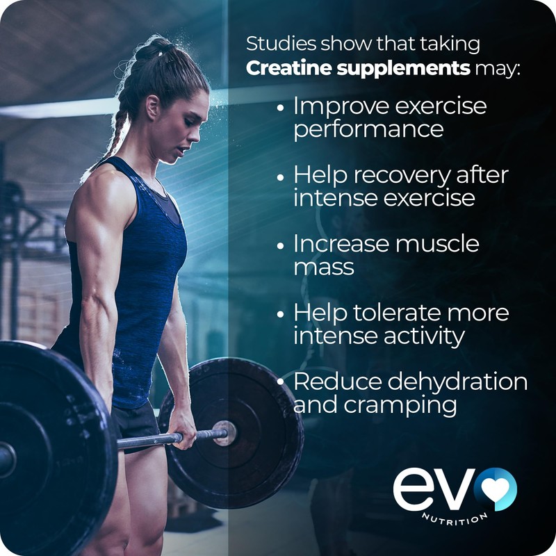 EVO NUTRITION Creatine Monohydrate Tablets 3000mg - 180 Creatine Tablets