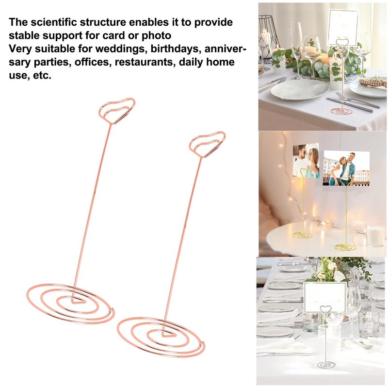 15PCS Table Number Holder 22cm Heart Shaped Iron Wire Picture
