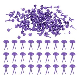 PATIKIL Paper Fasteners, 300 Pcs Mini Metal Round Head Fastener Split Pins for Craft Art Scrapbooking DIY Pins Supplies, Purple 0.3"x0.18"