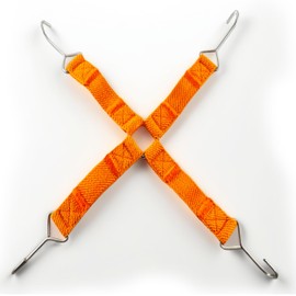 Marcobrothers Flat Bungee Cord with Hook Heavy Duty, Cross Shaped Binding Elastic Bungee Cargo Net (Orange, 48 inch)