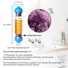 Filterelated Reduce TDS Deionized Water Filter Life Time Color Change Display DI Resin Filter Replaceable Filter Media RO Filters Replacement Manufacture of Pure Water