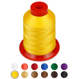 FIVEIZERO Extra Strong Upholstery Thread,Yellow 1000 Meters Bonded Nylon Thread for Denim Leather,Craft,Machine,DIY and Home (1 Pack) CJ