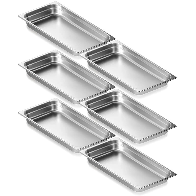 6 Pack 0.8mm Thick Stainless Steel Full Size Anti-Jam Steam