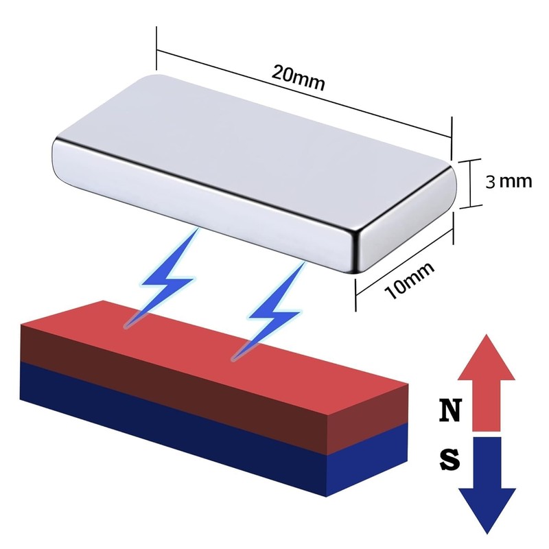 Set of 12 Powerful Magnets, 0.8 x 0.4 x 0.1
