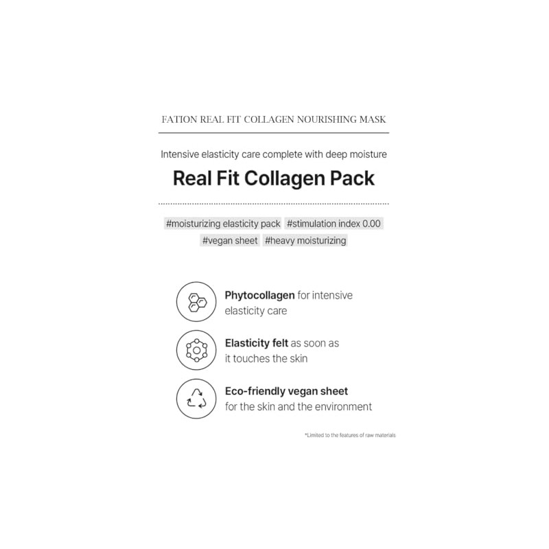 Fation Real Fit Mask, 5 Pack (Collagen Nourishing)