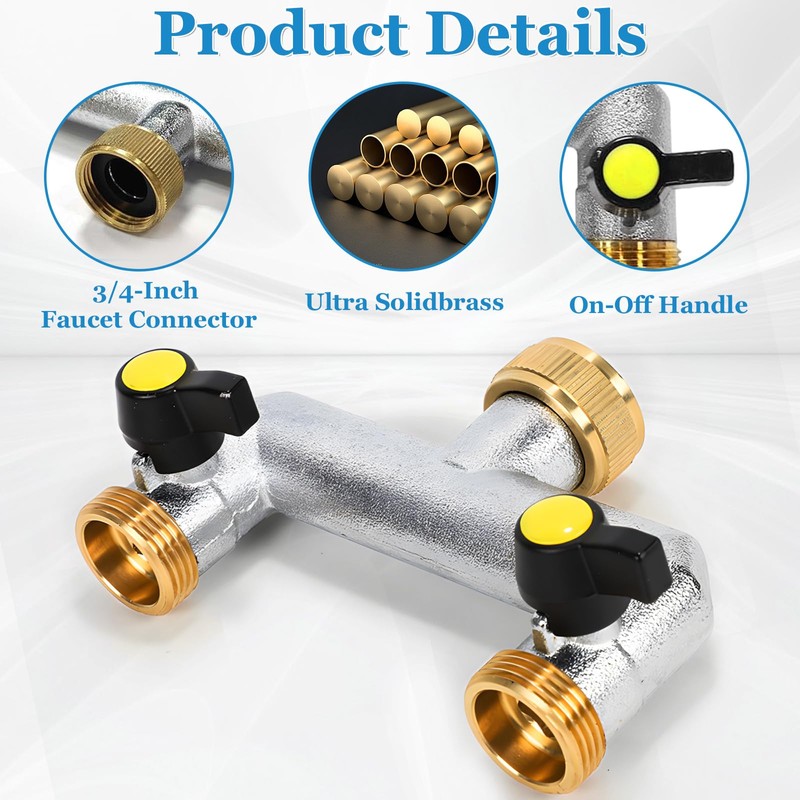 2-Way Distributor Water 3/4 Inch, Tap Water Distributor Brass, Tap