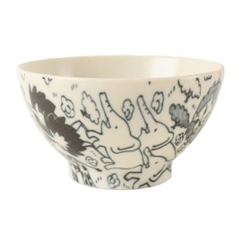 Mino ware Japanese Ceramics Rice Bowl Wild Animals Matte Finish made in Japan (Japan Import) GBC004