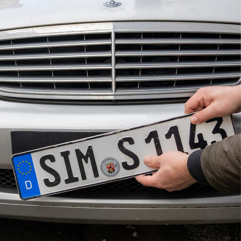 Frameless Velcro Number Plate Holder, for Two Number Plates, Provides