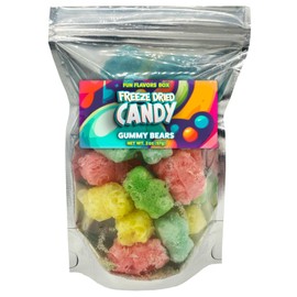 Fun Flavors Box Freeze Dried Candy Gummy Bears Variety Pack Crunch Treats, 2 oz