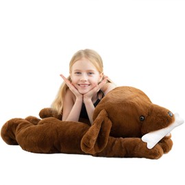 MorisMos Giant Lab Dog Stuffed Animal, 32in Large Chocolate Labrador Puppy Plush Pillow, Fluffy Big Stuffed Dog Plush Gifts for Kids, Girls, Boys