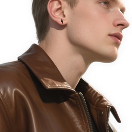 TGNEL Lightning Black Mens Earrings Titanium, Fashion Hypoallergenic Lightning Stud Earring for Men Sensitive Ears Polished