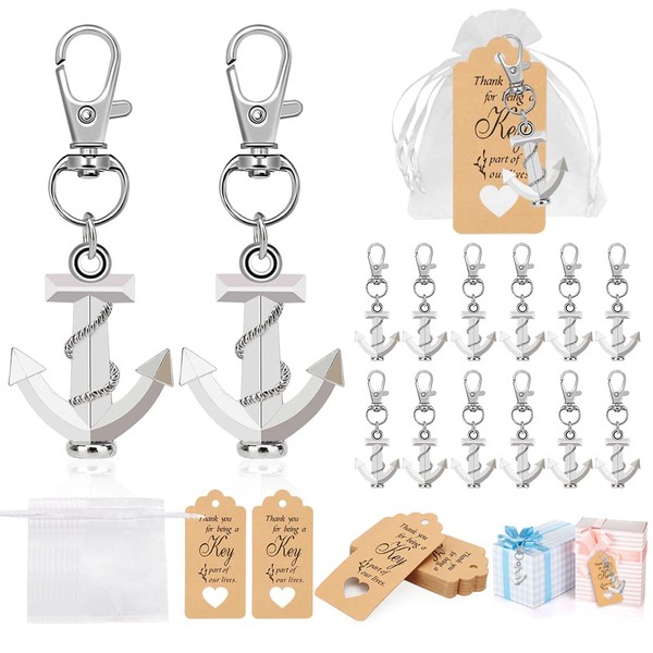 DASIAUTOEM Christening Favours, Pack of 24 Wedding Christening Pendants, Guest Gift Wedding with Key Fob, Kraft Paper, Organza Bag, for Guest Pendants, Communion Birthday Wedding Favours