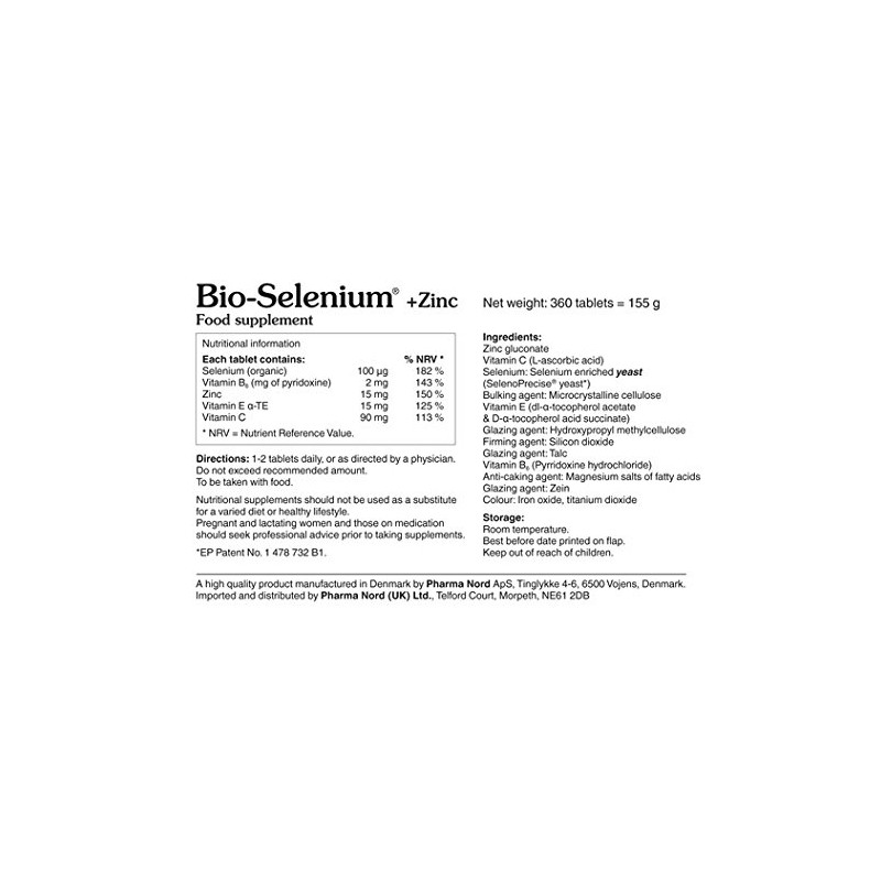 Pharma Nord Bio Selenium and Zinc 360 Tablets