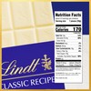 Lindt CLASSIC RECIPE White Chocolate Bar, White Chocolate Candy, 4.4