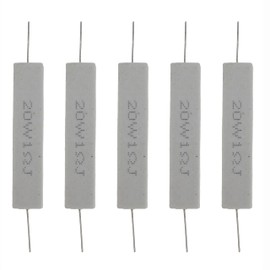 (Pack of 5) 20W 1R 1 Ohm 5% Power Wirewound Ceramic Horizontal Cement Resistor