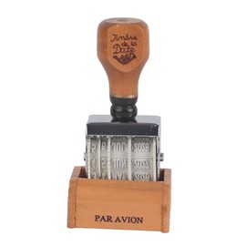 DOACT Sello de Fecha Giratorio de Madera con Fuente Vintage, Rodillo Fechador para Scrapbooking, Álbum de Recortes y Manualidades DIY, Incluye Año Mes y Día