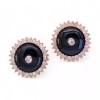 Rosegold Circle Onyx Black & Cubic Zirconia Rose Gold Plated