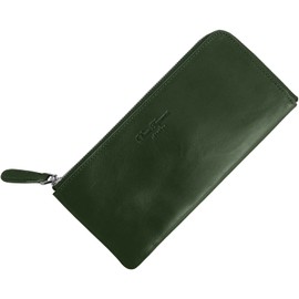 Dom Teporna Italy Two-Sided Zippered Wallet Genuine Leather Italian Leather Thin Long Wallet Large Capacity Thin Design L-Shape Zipper Men's & Women's Gift 6 Colors Total -