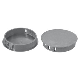 PATIKIL 50mm/2" Plastic Hole Plugs, 6Pcs Flush Type Round Hole Plugs Cover Snap in Locking Hole Tube for Table Kitchen Cabinet Furniture, Dark Grey