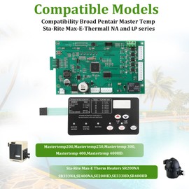 Mozzoom 42002-0007S Control Board & Pad Kit - Compatible with Pentair MasterTemp & Sta-Rite Max-E-Therm NA/LP Heaters
