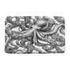 Octopus Bath Mat Black White Kraken Tentacles Ocean Animal Nautical Bathroom Kitchen Memory Foam Rug,18x30 Inch