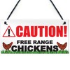 RED OCEAN Caution Free Range Chickens Hanging Plaque Chicken Coop