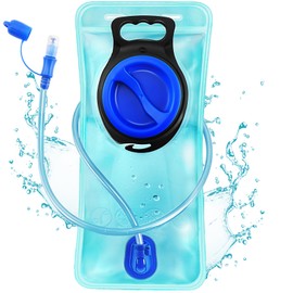 Hydration Bladder, 2L Water Bladder for Hiking Backpack Leak Proof Water Reservoir Storage, 2 Liter BPA-Free Water Pouch Hydration Pack Replacement for Biking Climbing Cycling Running, Blue