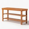 Walnut 3-Tier Bamboo Shoe Rack 35.43 X 11.02 X 17.72