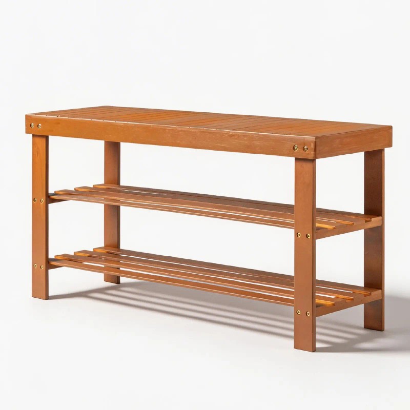 Walnut 3-Tier Bamboo Shoe Rack 35.43 X 11.02 X 17.72