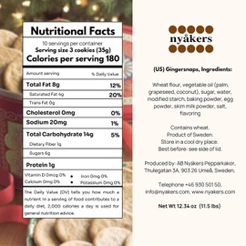 Nyakers Swedish Lemon Cookies - Original, Famous & Old Fashioned Lemon Gourmet Cookies Traditionally Baked in Sweden Since 1952 - Deliciously Sweet Cookies Gift Tub for Any Occasions (12.34 Oz)