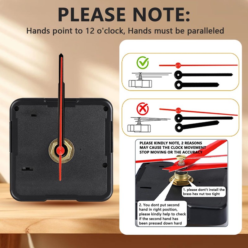 ULTNICE Quartz Wall Clock Movement, Mechanism Replacement for Wall Clock,