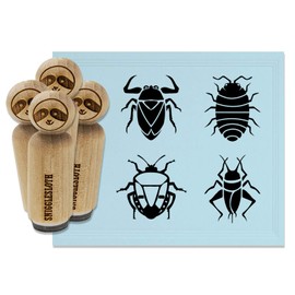 Bugs Insects Stink Water Pill Cricket Rubber Stamp Set for Stamping Crafting Planners - 1/2 Inch Mini