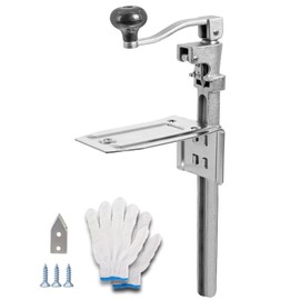 Commercial Can Opener Heavy Duty for #10 Cans With 2 Blades, Manual Table Can Opener with Plated Steel Base For Cans Up to 10” Tall，Adjustable Metal Can Opener for Hotel, Food Store, Restaurant