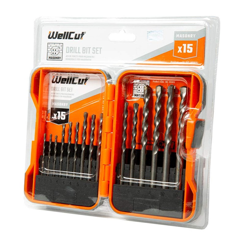 Masonry Drill Bit Set 15-Pieces 3-10mm Professional Concrete Drill Bit