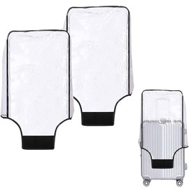 boogift 2 pcs Clear PVC Suitcase Cover Clear Waterproof Scratchproof PVC Suitcase Luggage Cover Protector Cover Travel Luggage Trolley Case Cover (26)