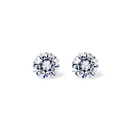 PAVOI 14K Real Gold Studs Moissanite Earrings for Women | 0.2-4 Carat Round Lab Created Moissanite Stone Solid Gold Stud Earrings Men, 1.6CT/Pair - 6mm, White Gold, Moissanite
