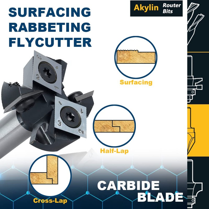 Akylin Slab Flattening Router Bit 1/2 Shank - CNC Spoilboard