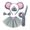 EMEISAN Grey Mouse Fancy Costume set Mice Ears Headband Nose