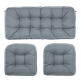 Blytieor 3 Piece Wicker Chair Cushion Set, 1 Loveseat Wicker Settee Cushion & 2 U-Shape Cushion for Patio Bench All Weather