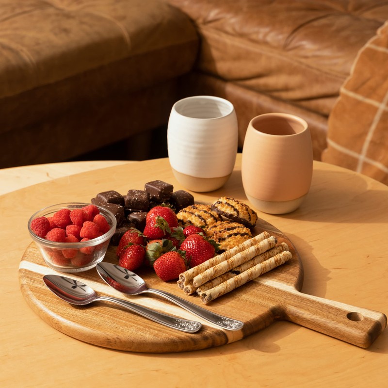 Acacia Wood Cutting Board and Chopping Board with Handle for