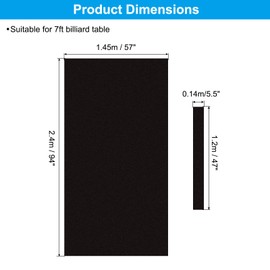 PATIKIL Billiard Cloth 7ft, Professional Pool Table Felt with 6 Felt Cloth Strips, Snooker Cloth Felt Replacement Accessories for Bars Clubs, Black